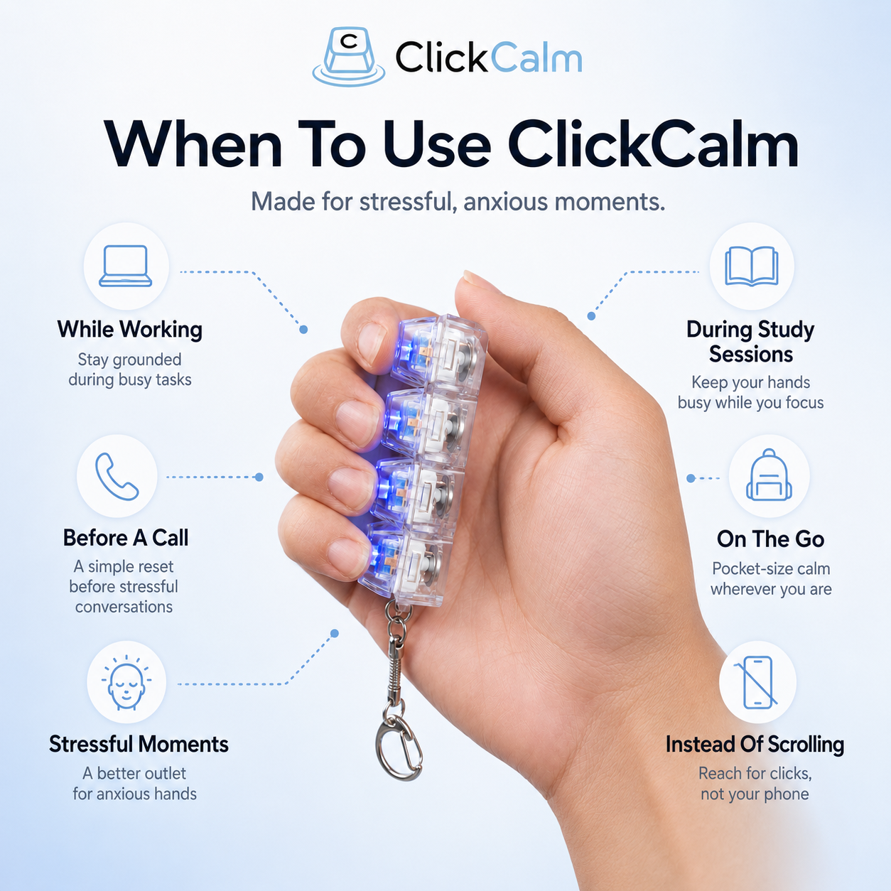 Relaxing Keyboard Fidget Keychain